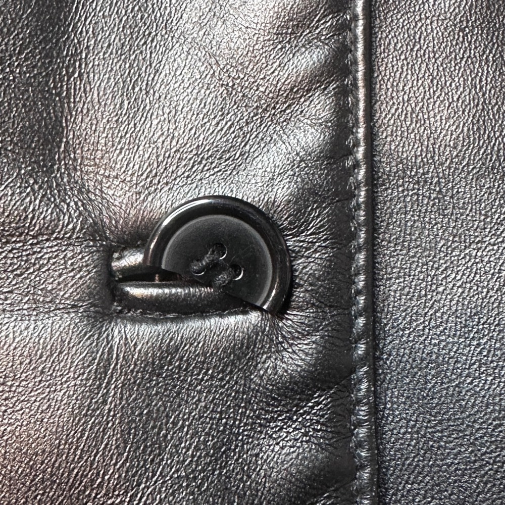 Excelled Leather Blazer Women 1X Black Quilted Lined Button Front Jacket AT0243 - Picture 6 of 13